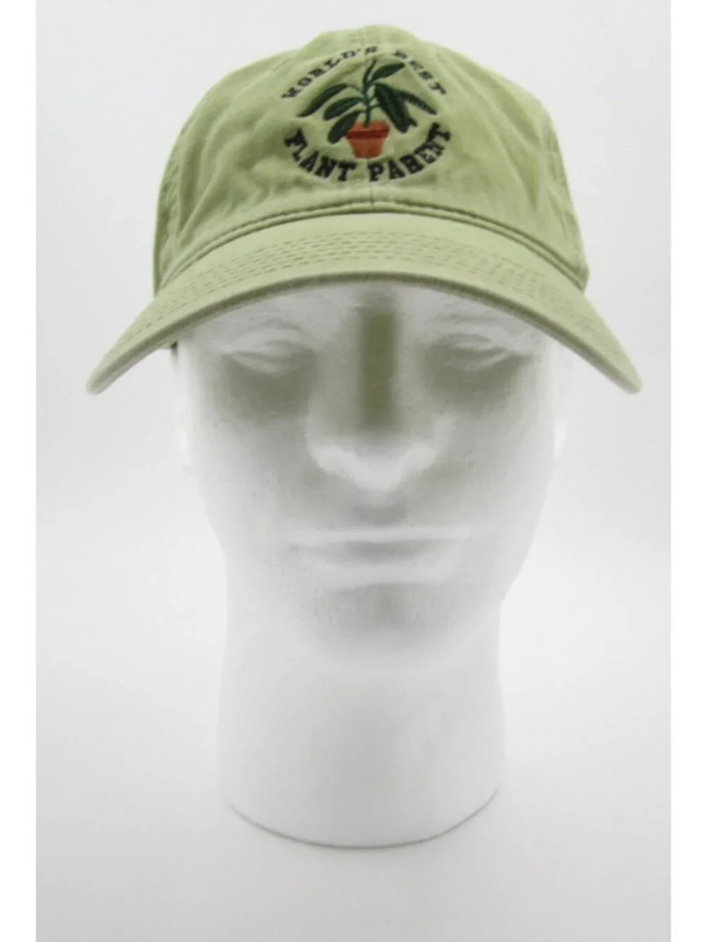 MAD Engine World's Best Plant Parent Hat Cap Sage Green Cotton Adjustable (F)